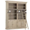 Flamant Balmore, Boekenkast, Verweerd Eiken, 2-Delig, Met Ladder