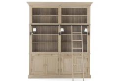 Flamant Balmore, Boekenkast, Verweerd Eiken, 2-Delig, Met Ladder