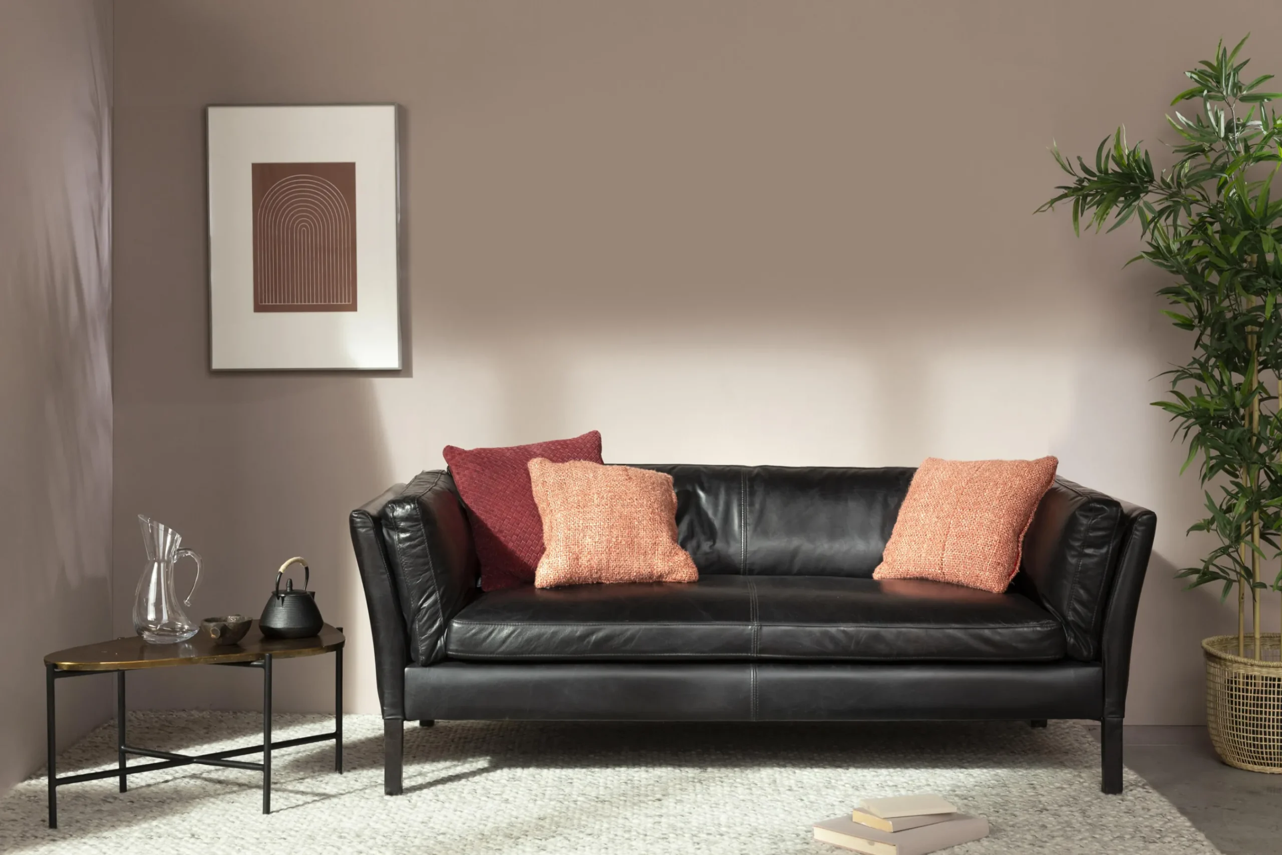 Flamant Bellamy, Bank, Zwart, Leer, 2,5-Zits