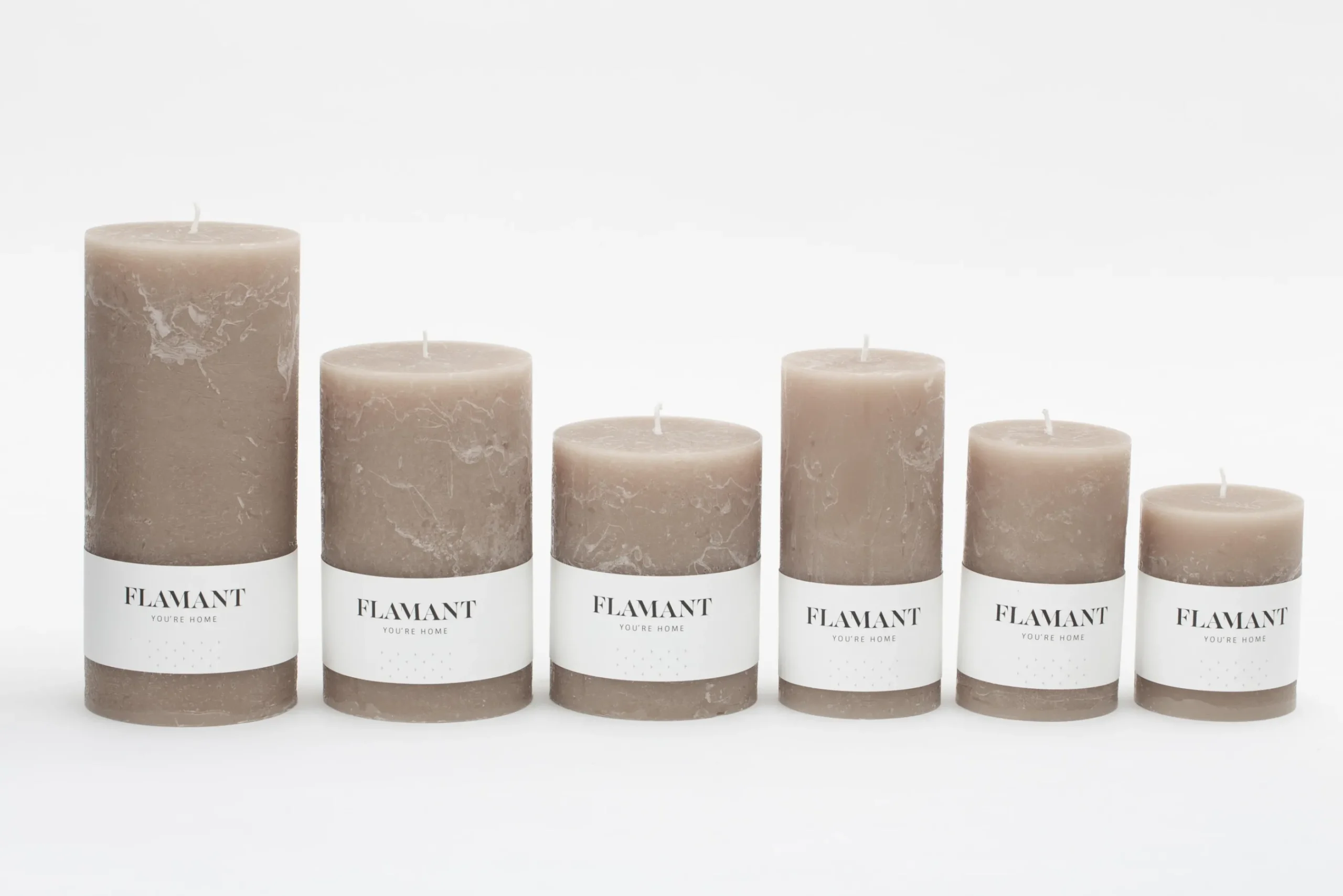 Flamant Beth, Kaars, Kleur Taupe, 9X20Cm