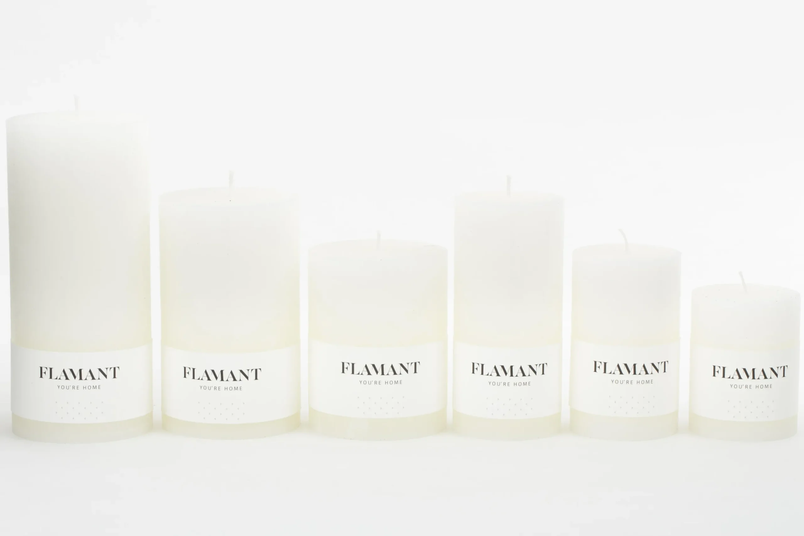 Flamant Beth, Kaars, Kleur Wit, 7X15Cm