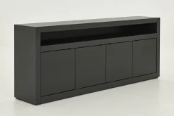 Flamant Bjorn, Dressoir, Zwart, 4 Deurs, Met Dimbare Led-Verlichting