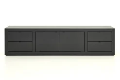 Flamant Bjorn, Tv-Meubel, Zwart, 2 Deuren, 4 Lades