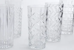 Flamant Bogart, Hoog Glas, Handgeslepen, Set Van 6