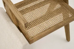 Flamant Bruno, Fauteuil, Eiken, Riet, Met Kussen