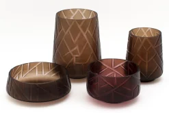 Flamant Jelger, Kom, Glas, Rook/Mauve, L