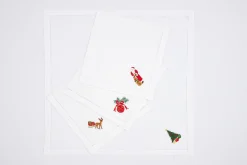 Flamant Karoli, Servet, Borduurwerk, Set Van 4