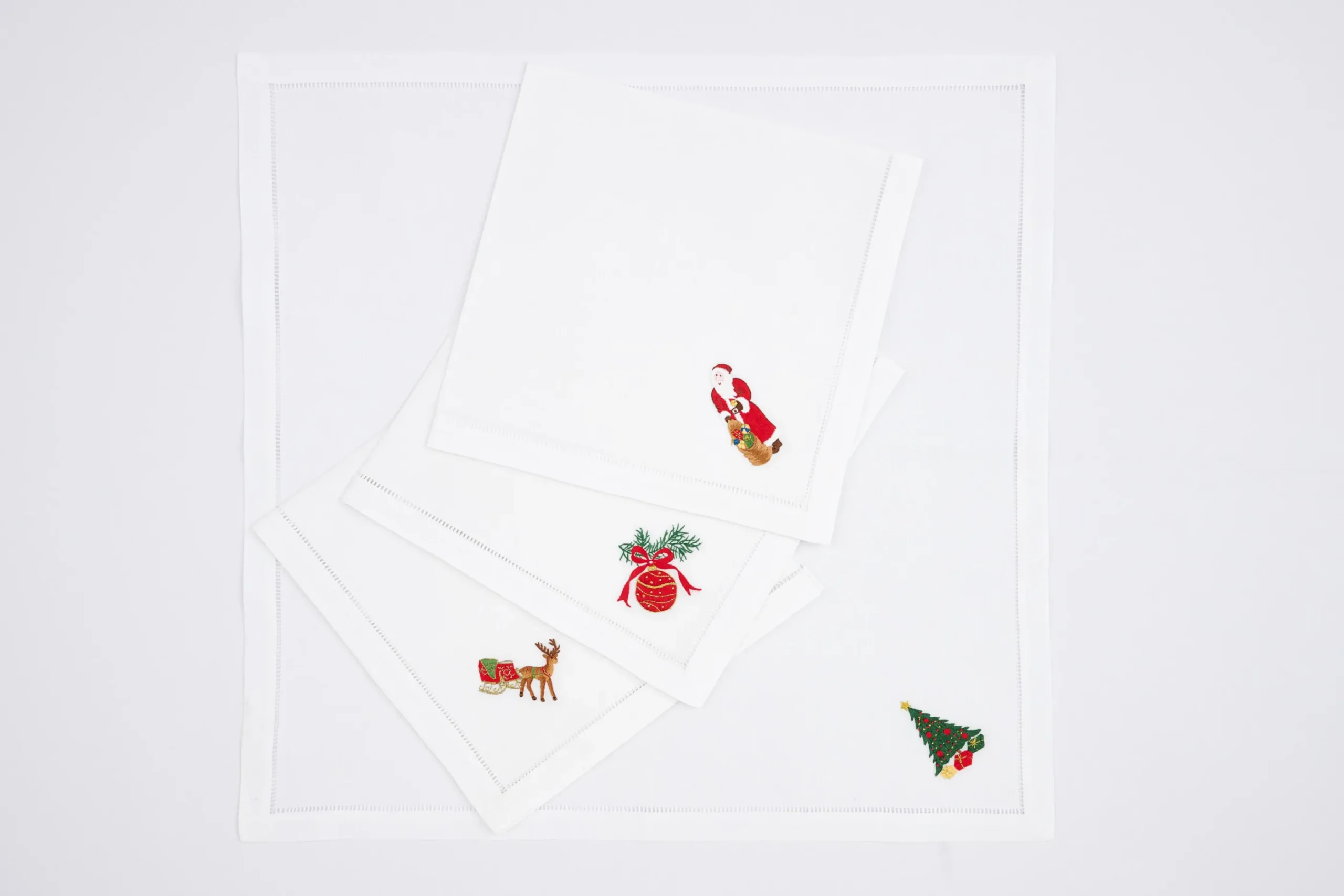 Flamant Karoli, Servet, Borduurwerk, Set Van 4