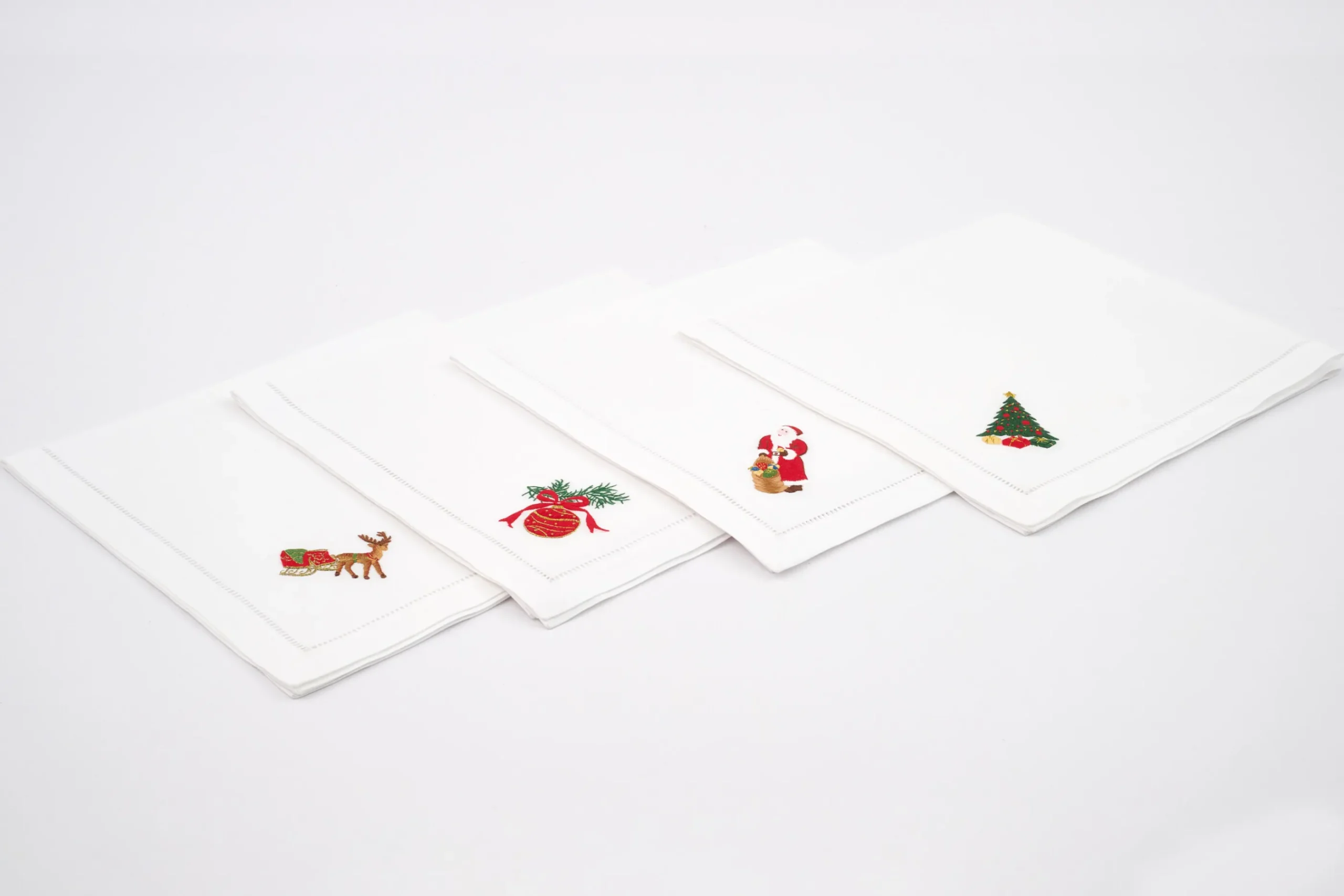 Flamant Karoli, Servet, Borduurwerk, Set Van 4