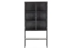 Flamant Laurance, Vitrinekast, Zwart, Metaal, 2 Deuren