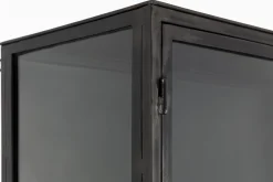 Flamant Laurance, Vitrinekast, Zwart, Metaal, 2 Deuren