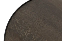 Flamant Madison, Bijzettafel, Eiken En Metaal, Rond, 45 Cm, Donkerbruin