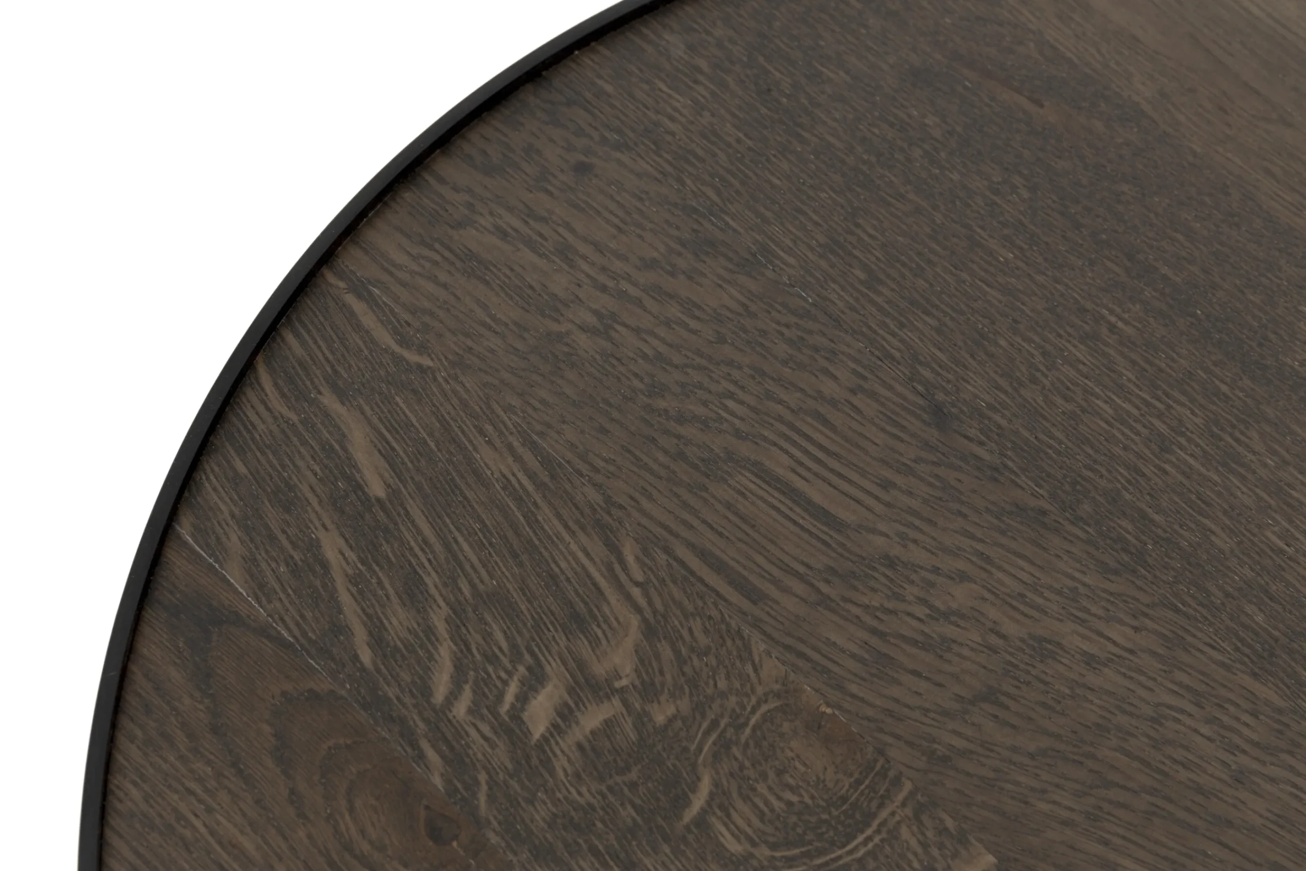 Flamant Madison, Bijzettafel, Eiken En Metaal, Rond, 45 Cm, Donkerbruin