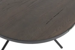 Flamant Madison, Bijzettafel, Eiken En Metaal, Rond, 60 Cm, Donkerbruin