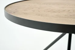 Flamant Madison, Bijzettafel, Eiken En Metaal, Rond, 60 Cm, Lichtbruin