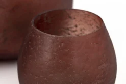 Flamant Malea, Theelichthouder, Glas, Bordeauxrood, S