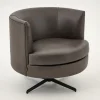 Flamant Marchetti, Fauteuil, Leer Zwart, Draaibaar