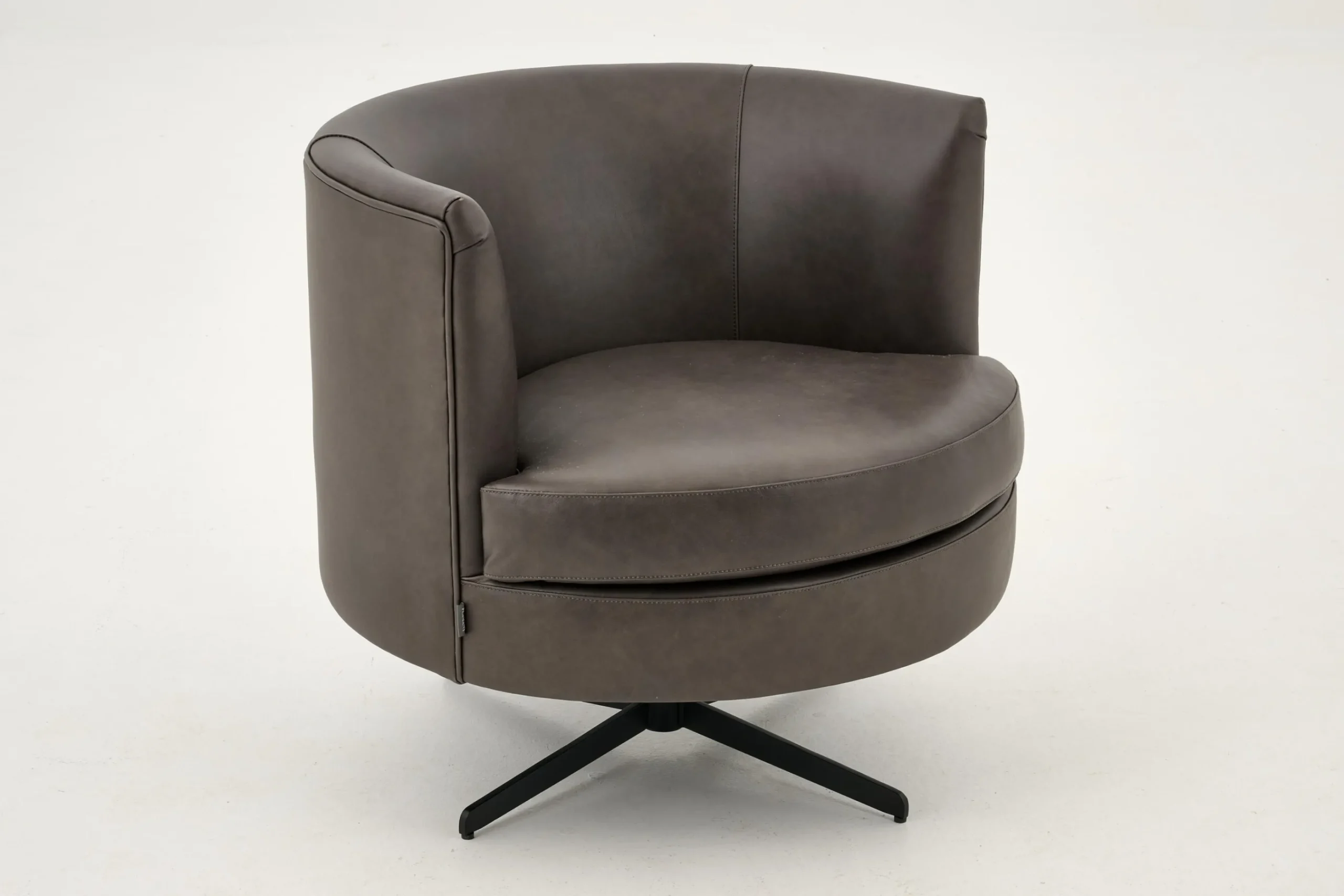 Flamant Marchetti, Fauteuil, Leer Zwart, Draaibaar