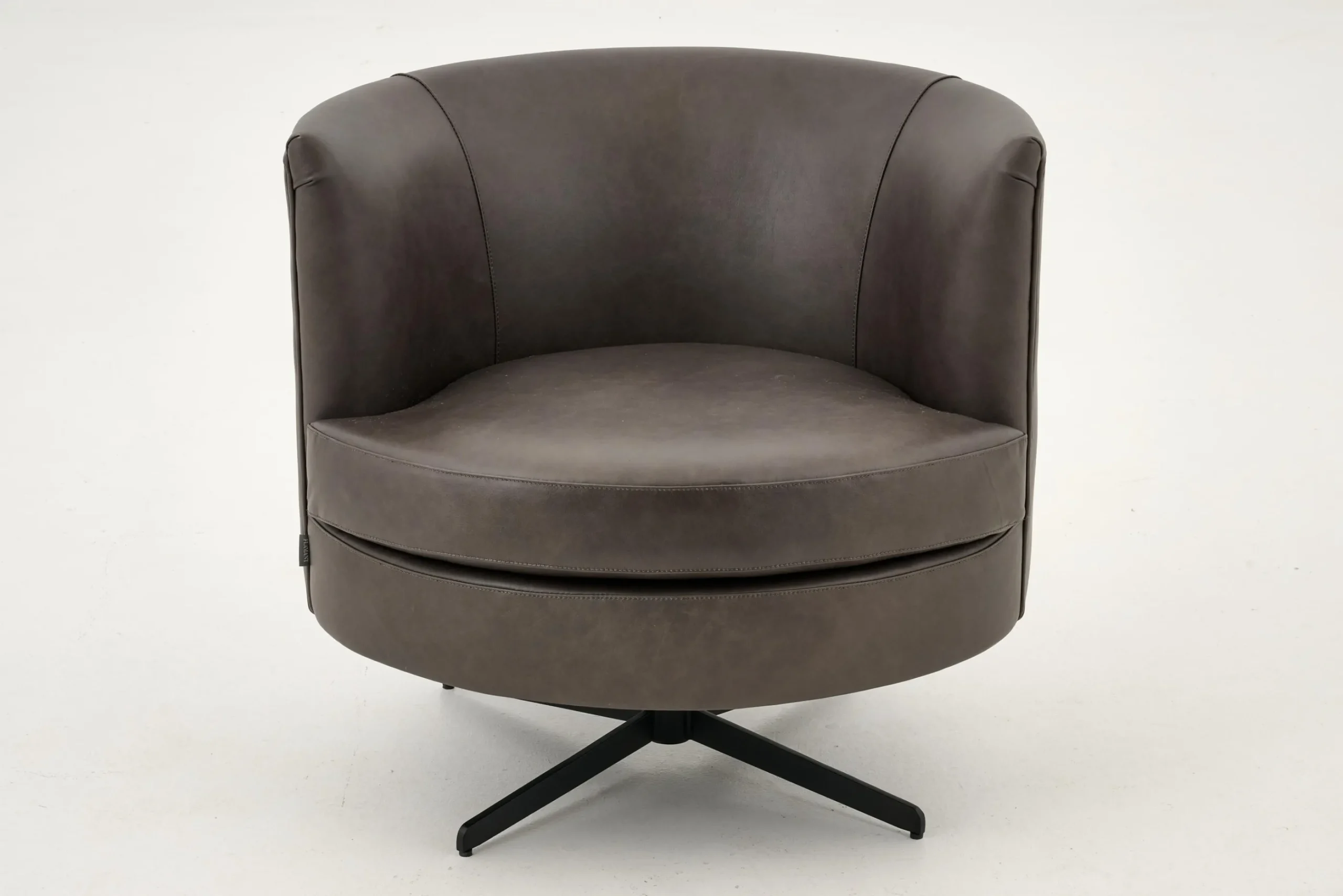 Flamant Marchetti, Fauteuil, Leer Zwart, Draaibaar