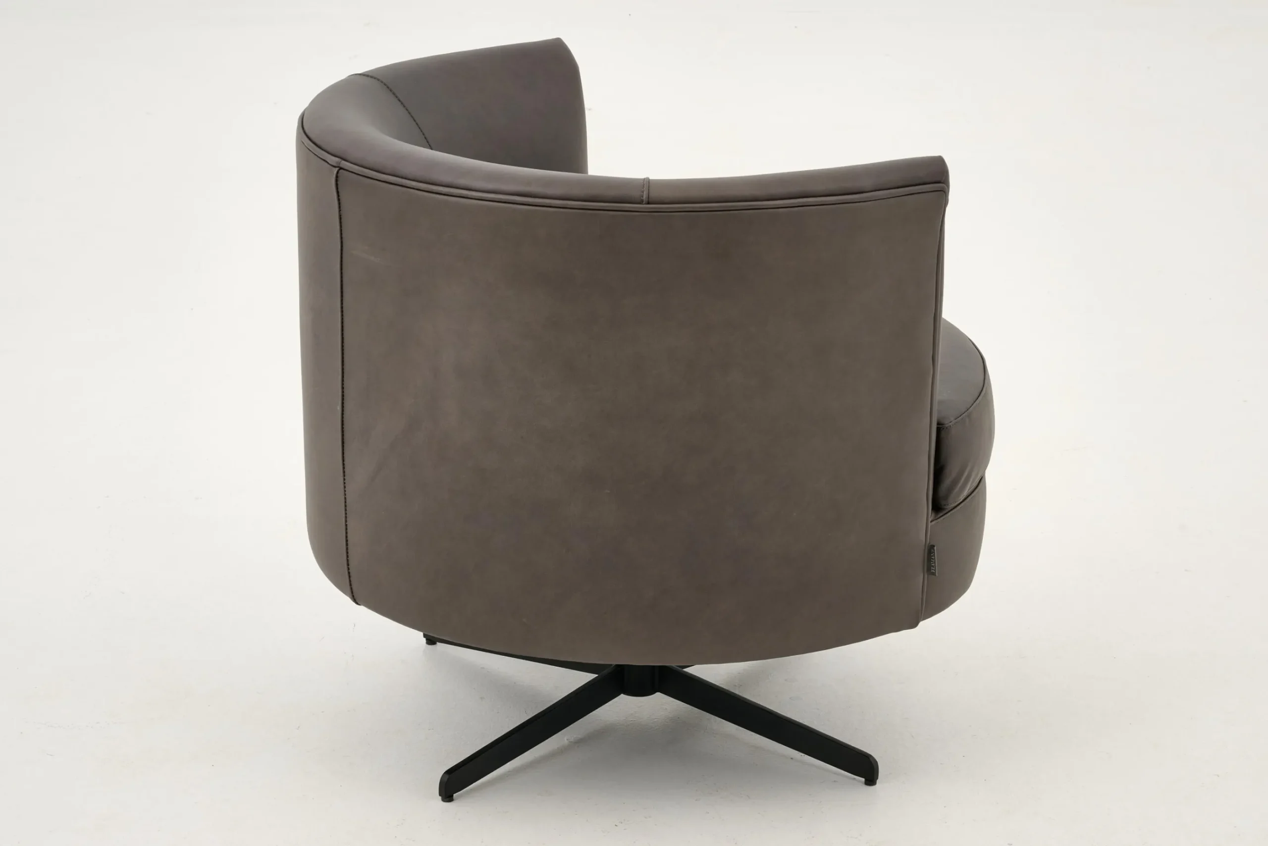 Flamant Marchetti, Fauteuil, Leer Zwart, Draaibaar