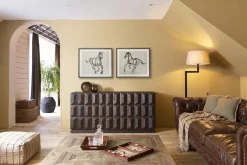 Flamant Martha, Staande Lamp, Bruin/Zwart, Messing