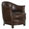 Flamant Melbury, Club Fauteuil, Donkerbruin, Leer