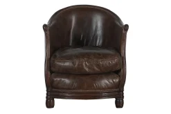 Flamant Melbury, Club Fauteuil, Donkerbruin, Leer