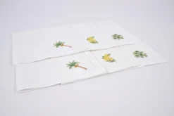 Flamant Mimosa, Servet, Borduurwerk, Set Van 6