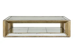 Flamant Mitchell, Salontafel, Rechthoekig, Spiegelglas En Hout, 160X80