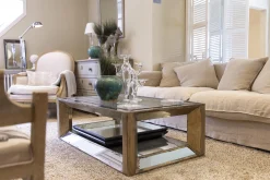 Flamant Mitchell, Salontafel, Rechthoekig, Spiegelglas En Hout, 120X70