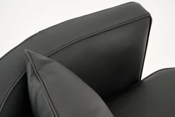 Flamant Nelia, Fauteuil, Leer Zwart, Draaibaar