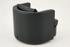 Flamant Nelia, Fauteuil, Leer Zwart, Draaibaar