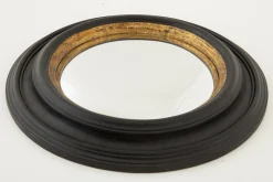 Flamant Pendolo, Spiegel, Zwart En Goud, Bol, Rond