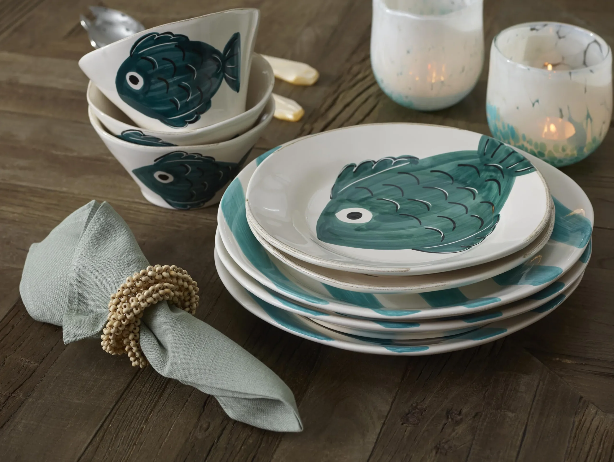 Flamant Phills, Servet, Ijsberggroen, Set Van 6