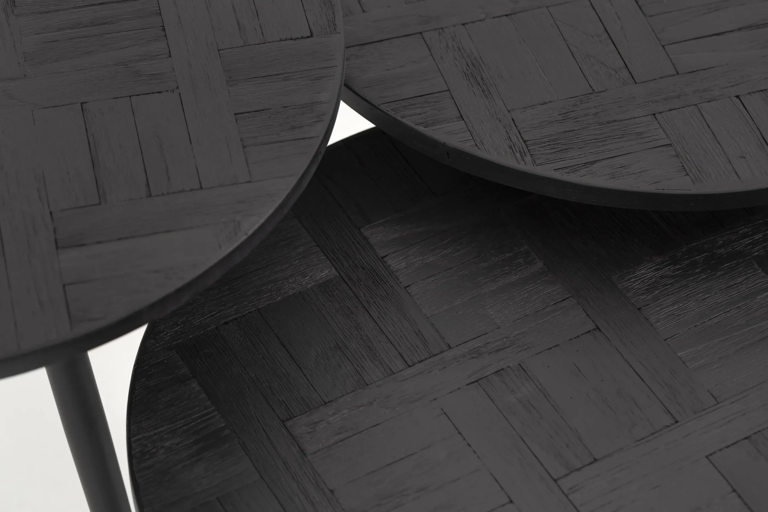 Flamant Robyn, Bijzettafel, Teruggewonnen Teak, Rond, Set Van 3