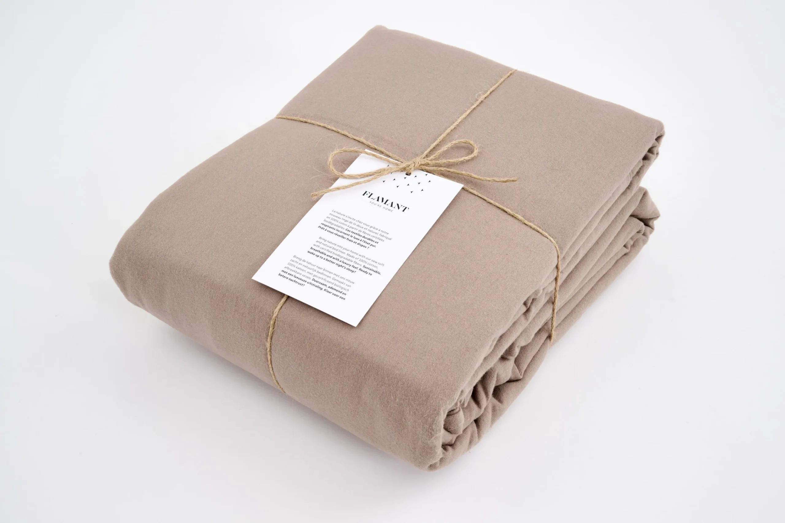 Flamant Stefano, Dekbedovertrek, 240X220, Moddersteen, Kussenslopen Niet Inbegrepen