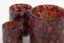 Flamant Tempels, Theelichthouder, Glas, Rood, S