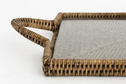 Flamant Togo, Dienblad, Rechthoekig, Met Glas, Riet