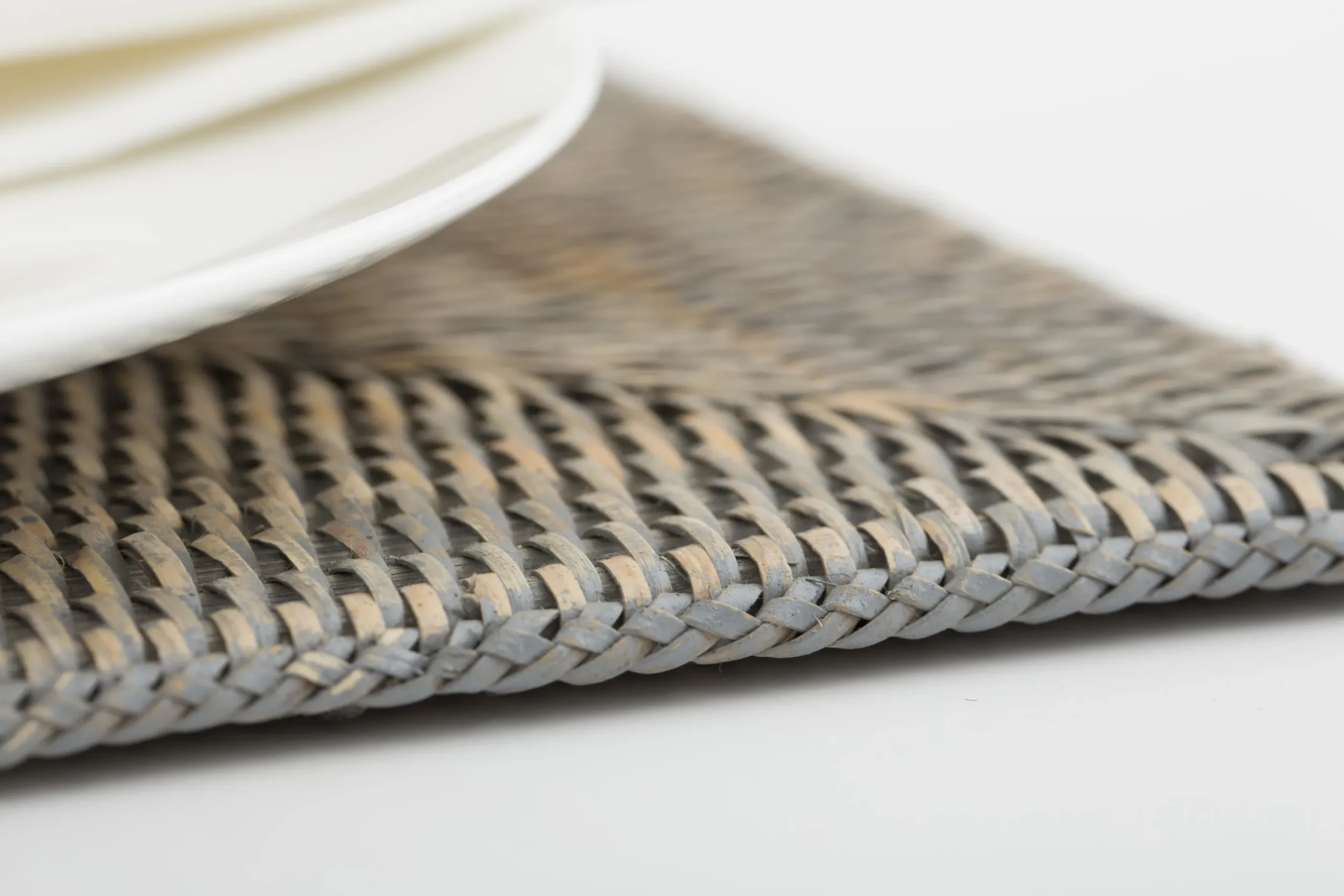 Flamant Togo, Placemat, Riet, Grijs, Rechthoekig