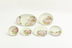 Flamant Villosa, Serveerschaal, Keramiek, Bloemen, Rond