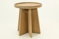 Flamant Zilver, Bijzettafel, Verweerd Eiken, Rond