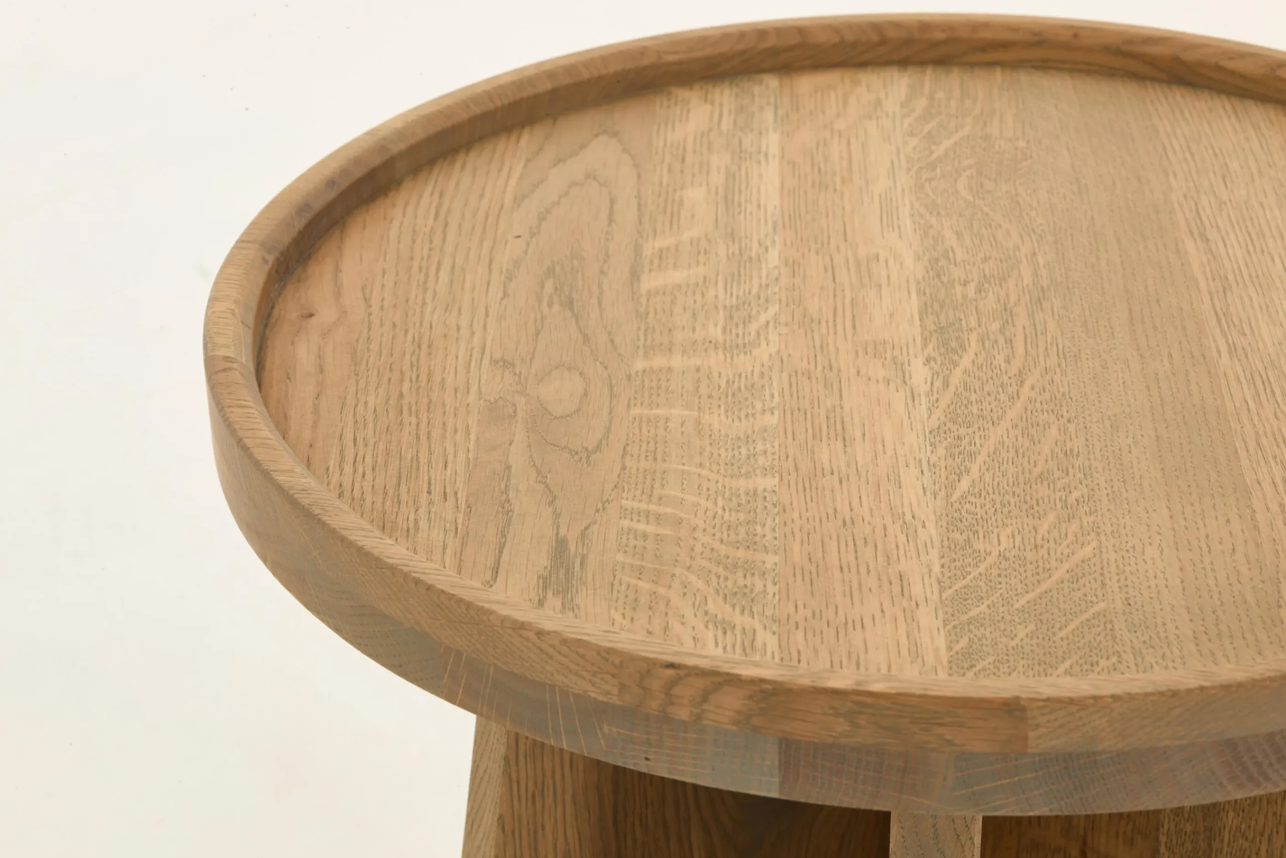 Flamant Zilver, Bijzettafel, Verweerd Eiken, Rond