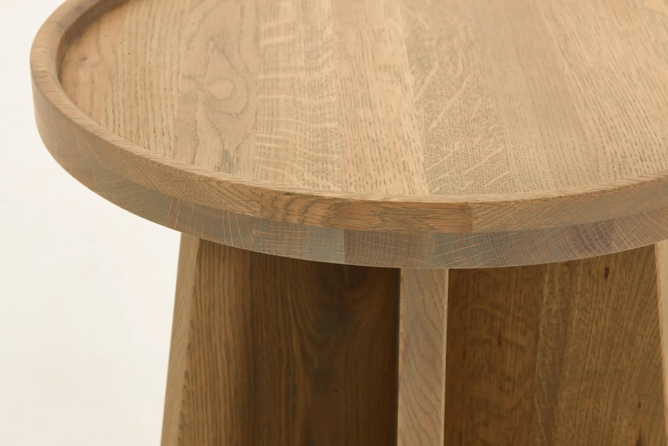 Flamant Zilver, Bijzettafel, Verweerd Eiken, Rond